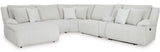 CORSICA Alloy Corduroy 144" x 130" 6 Piece Reclining Sectional with 3 Recliners