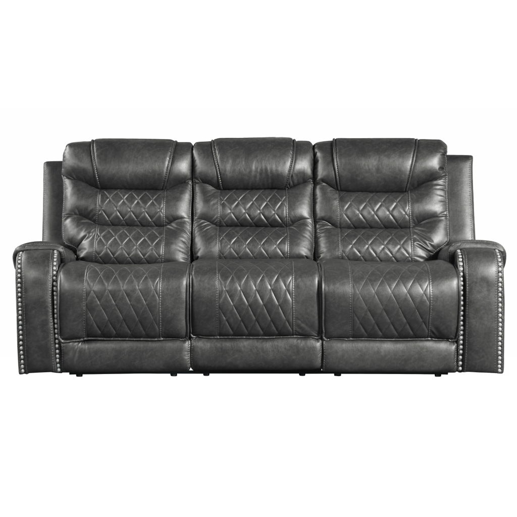 Putnam - Power Double Reclining Sofa With Center Drop-Down Cup Holders, Receptacles And USB Ports