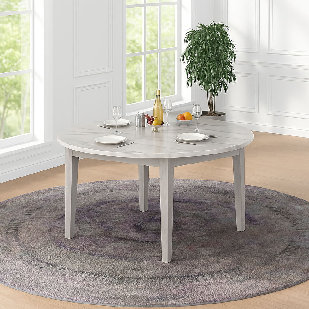 Essence - 54" Round Dining Table With Marble Top