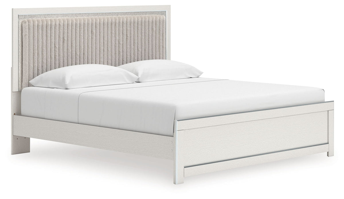 Zuraleus - Upholstered Panel Platform Bed With Roll Slats