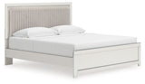 Zuraleus - Upholstered Panel Platform Bed With Roll Slats
