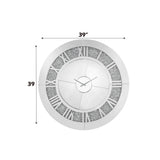 Noralie - 39" Wall Clock - Mirrored & Faux Diamonds