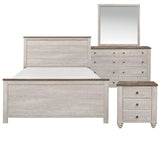 Elijah 4-PC Antique White & Brown Bedroom Set