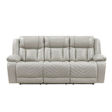 Huron - Power Double Reclining Sofa With Center Drop-Down Cup Holders, Wireless Charger, Magazine Bag, LED And Charging Ports