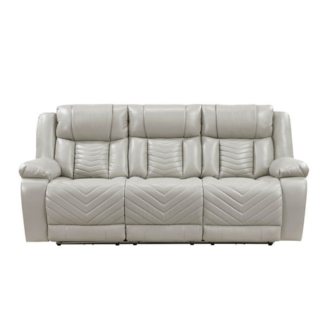 Huron - Power Double Reclining Sofa With Center Drop-Down Cup Holders, Wireless Charger, Magazine Bag, LED And Charging Ports