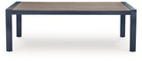 East Beach - Rectangular Dining Table With Umbrella Option - Blue
