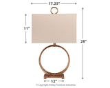 Mahala - Metal Table Lamp  - Antique Gold Finish