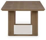 Serene Bay - Rectangular Dining Table With Umbrella Option - Dark Brown