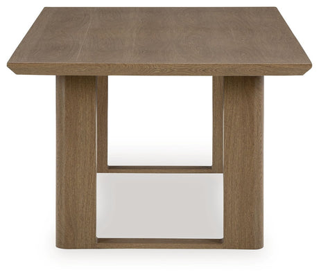Serene Bay - Rectangular Dining Table With Umbrella Option - Dark Brown