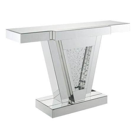 Nysa - 32"H Console Table - Mirrored & Faux Crystals