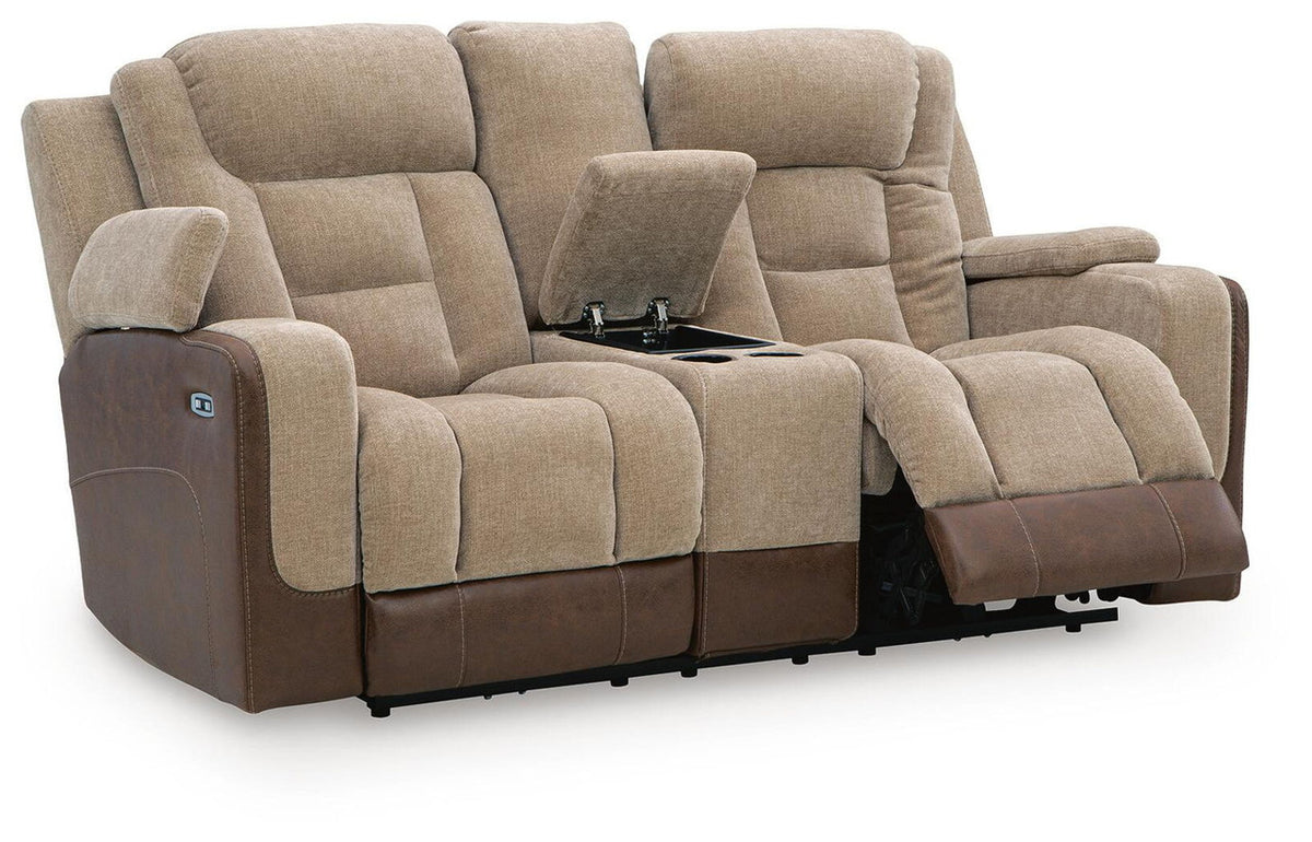 Mixed Motion - Power Reclining Loveseat With Console / Adjustable Headrest