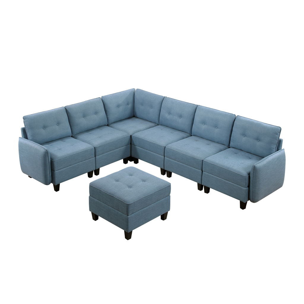 Garren - Sectional With Storage And Ottoman