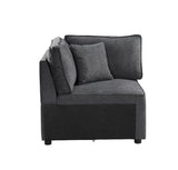 Silvester - Modular Wedge With Pillow - Gray Fabric