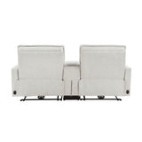Salida - Power Double Reclining Loveseat With Center Console And Power Headrests - White