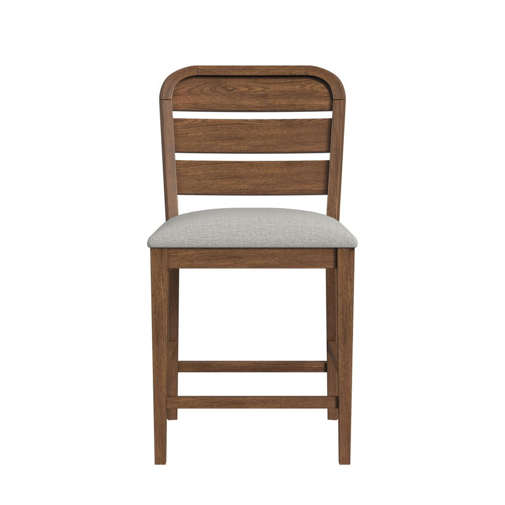 Glinda - Fabric Counter Chair (Set of 2) - Brown / Light Gray