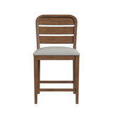 Glinda - Fabric Counter Chair (Set of 2) - Brown / Light Gray