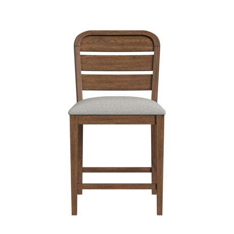 Glinda - Fabric Counter Chair (Set of 2) - Brown / Light Gray