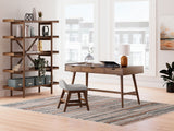 Lyncott - 3 Pc. - Home Office Desk, Chair, Bookcase - Brown