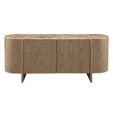 Markku - Console Table With Natural Marble - Oak