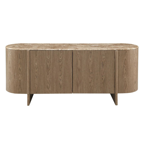 Markku - Console Table With Natural Marble - Oak