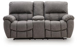 Bakerstein - Power Recline Loveseat/Console/Adjustable Headrest - Galaxy