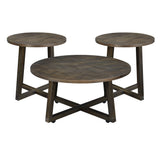 Industrial - 3 Piece Occasional Table Set - Brown