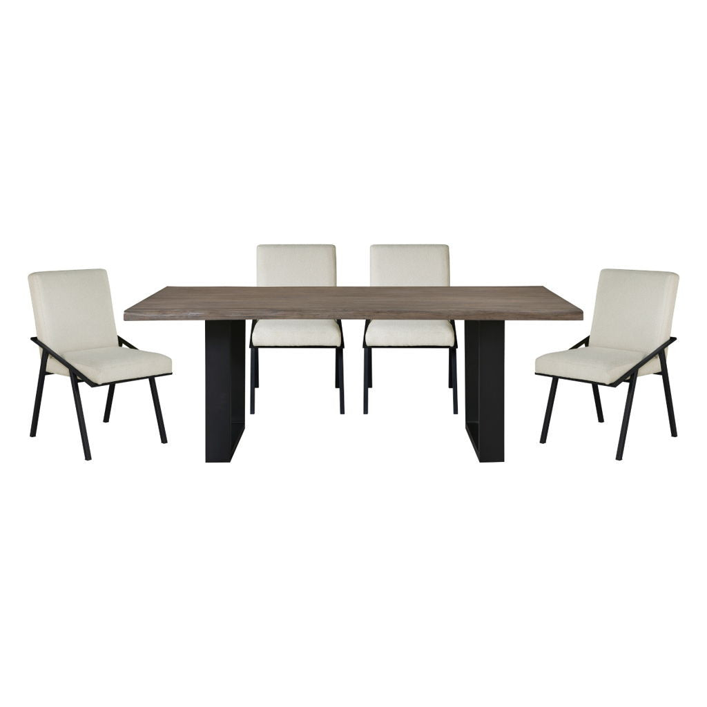 Rochelle - 5 Piece Set (Table & 4 Side Chairs) - White / Brown