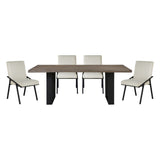 Rochelle - 5 Piece Set (Table & 4 Side Chairs) - White / Brown