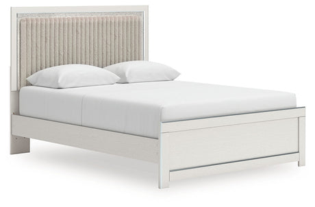 Zuraleus - Upholstered Panel Platform Bed With Roll Slats
