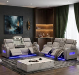 MARVEL Light Gray Livingroom with Bluetooth Speakers & LED Lighting