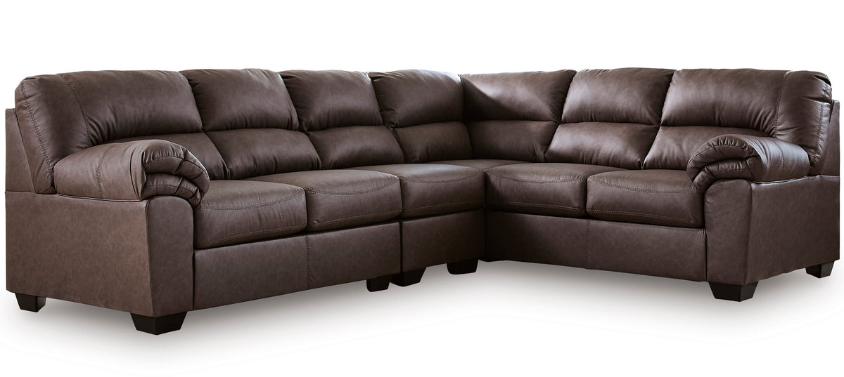 BLADEN Dark Brown Microsuede 119" x 92" Sectional
