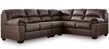 BLADEN Dark Brown Microsuede 119" x 92" Sectional