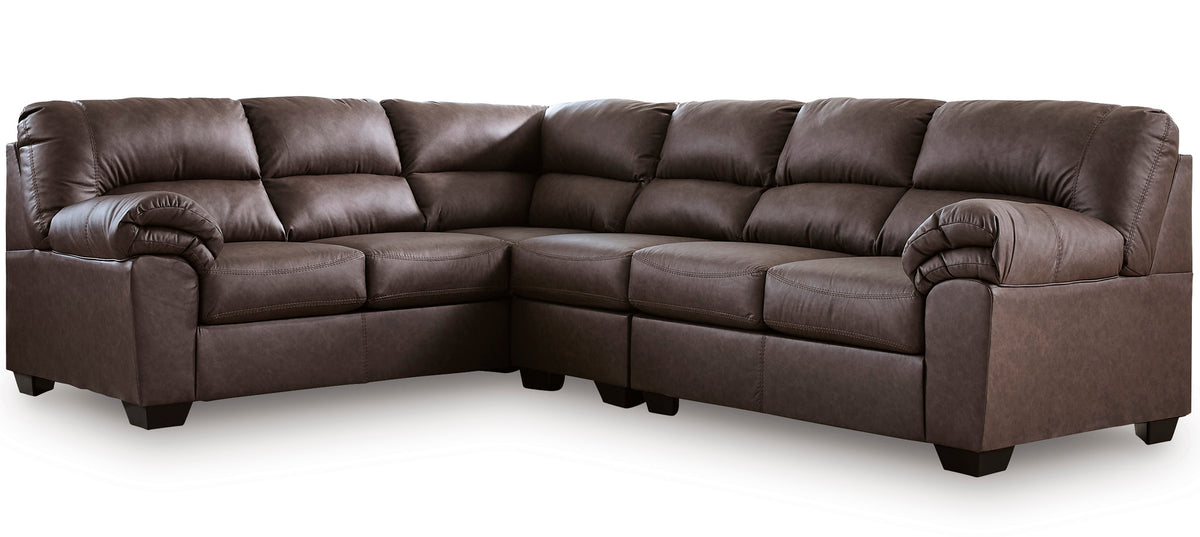 BLADEN Dark Brown Microsuede 119" x 92" Sectional