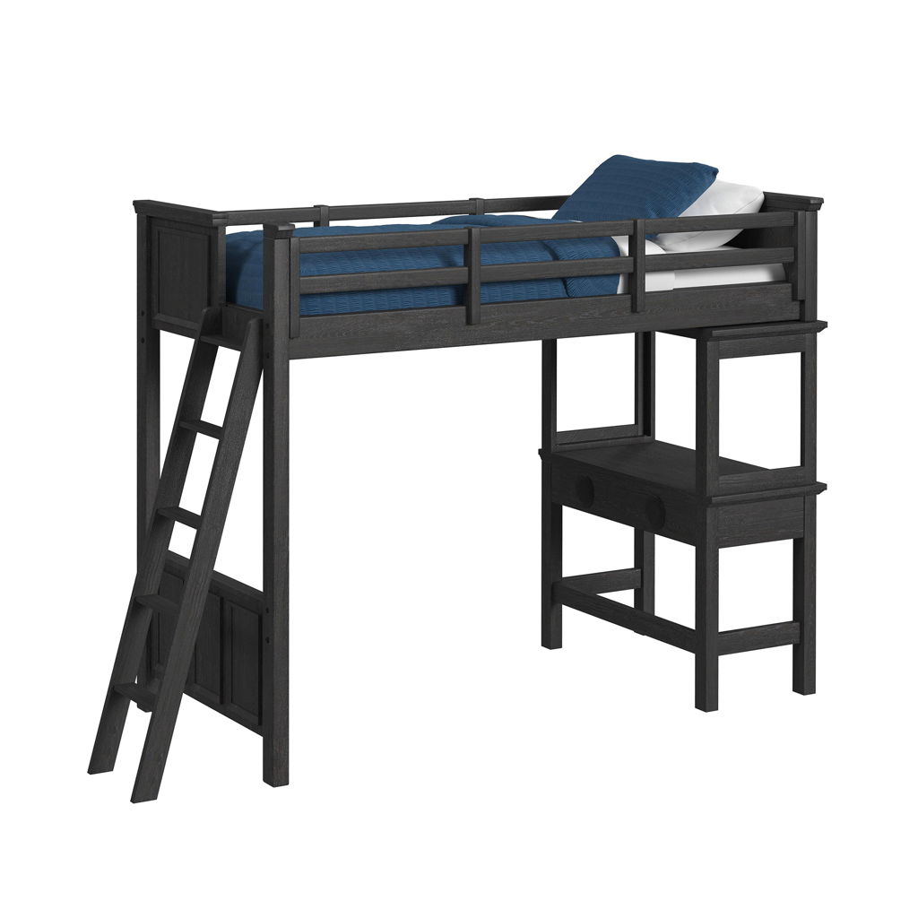 Hampton Kids - Loft Bed With Ladder And Desk With Speaker