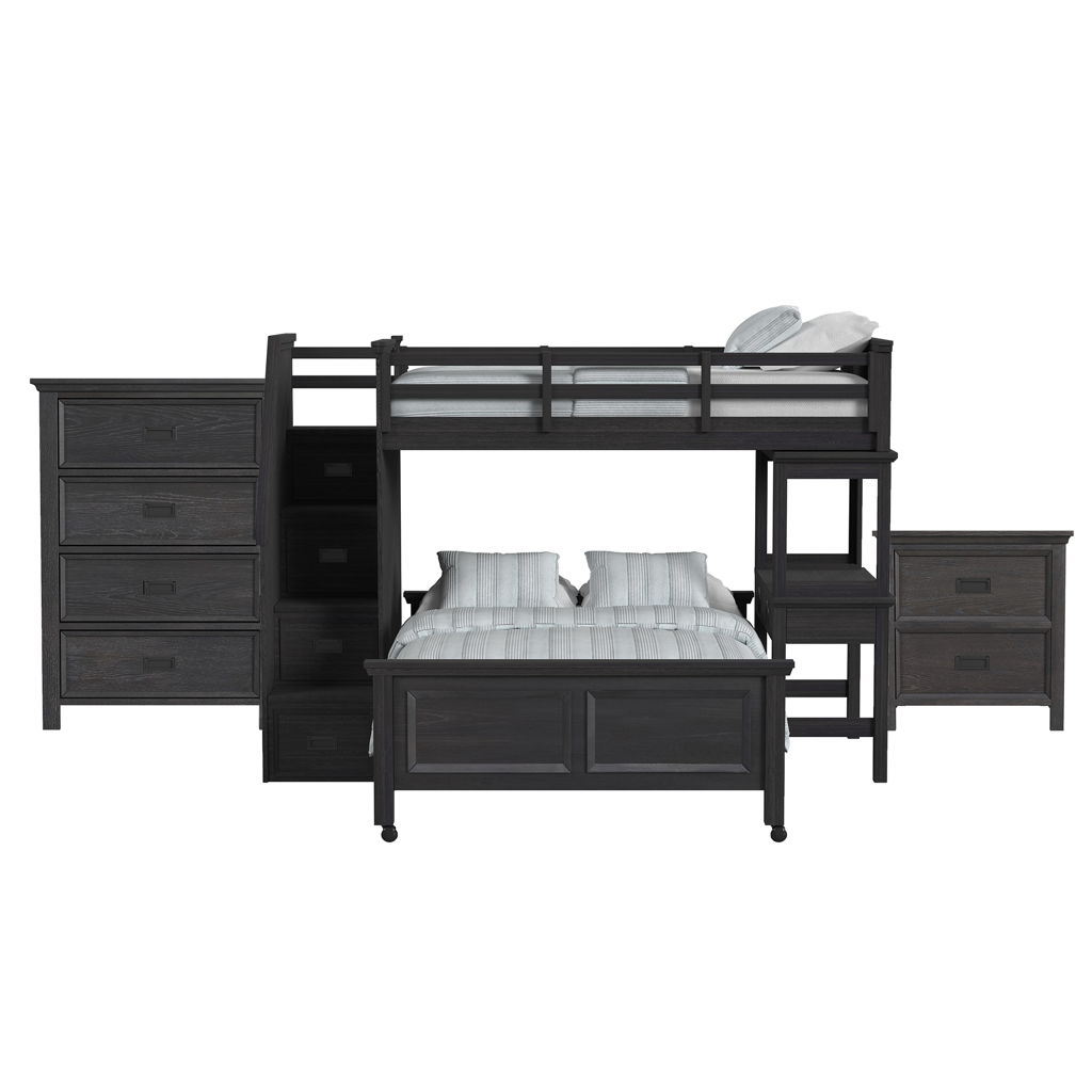 Hampton Kids - Loft With Staircase And Desk With Speaker Bedroom Set