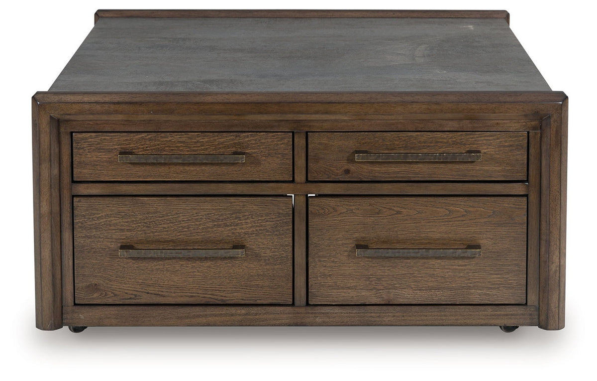 Kallenny - Square Cocktail Table - Brown / Gray