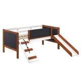Aurea - Twin Loft Bed With Slide - Cherry Oak & White