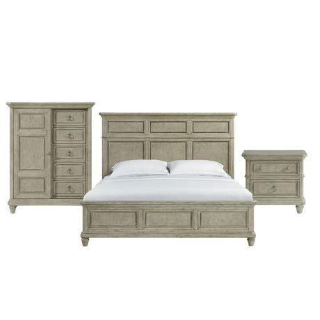Whit-Ash - Panel Bedroom Set With Door Chest