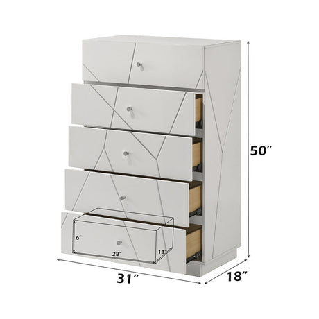 Esther - Chest - White / Silver