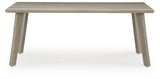 Cliff Trails - Rectangle Dining Table With Umbrella Option - Beige