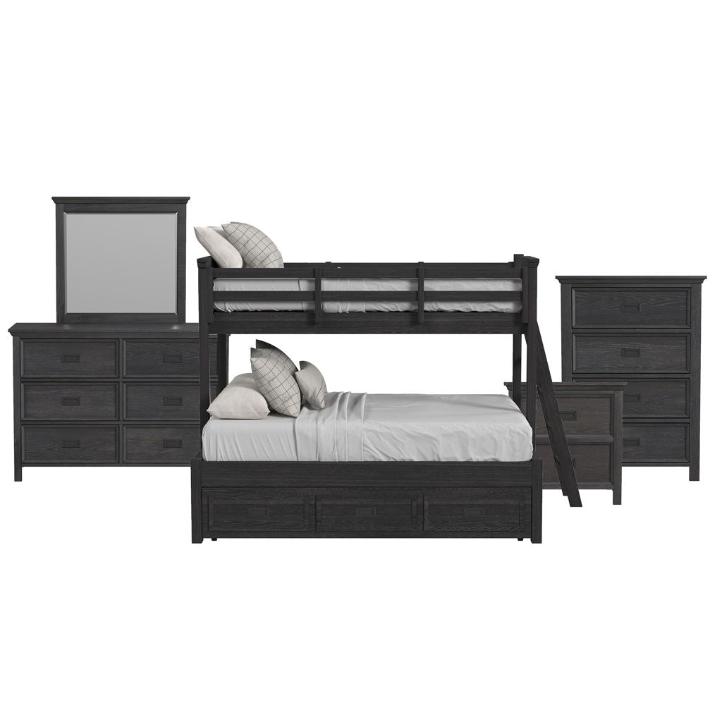 Hampton Kids - Bunk With Ladder And Trundle Bedroom Set