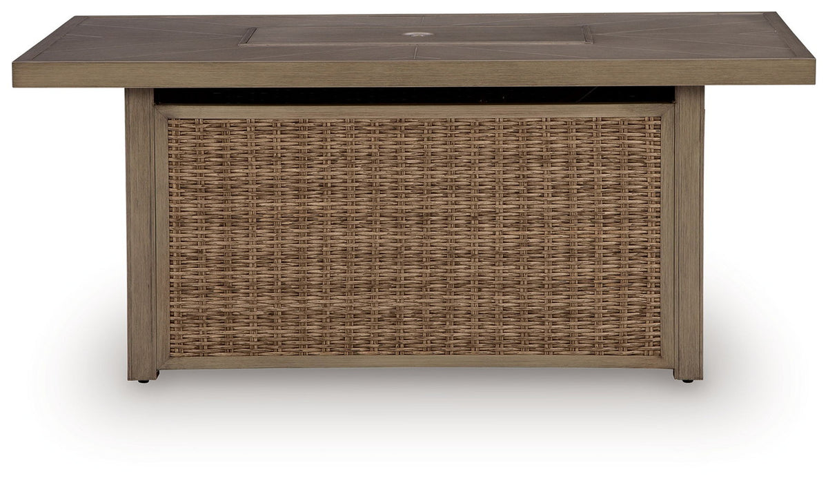 Laguna Heights - Rectangular Fire Pit Table - Beige