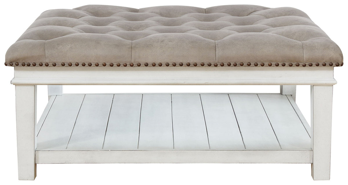 Kanwyn - Uph Ottoman Cocktail Table - Whitewash