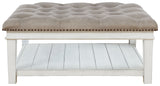 Kanwyn - Uph Ottoman Cocktail Table - Whitewash