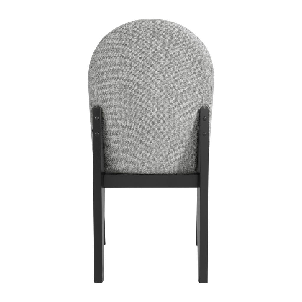 Edison - Dining Side Chair With Fabric (Set of 2) - Black And Light Gray