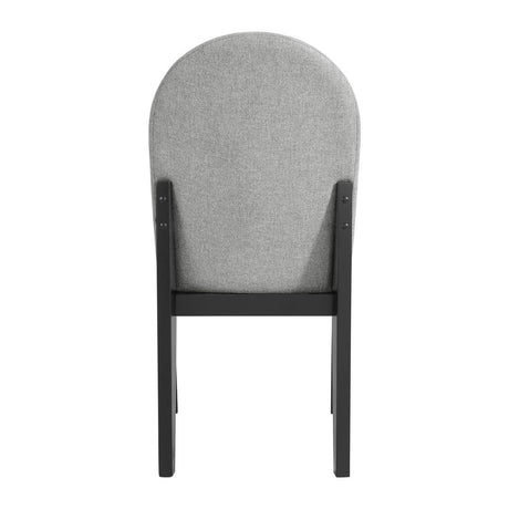 Edison - Dining Side Chair With Fabric (Set of 2) - Black And Light Gray