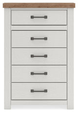 Savonport - Five Drawer Chest - White / Brown