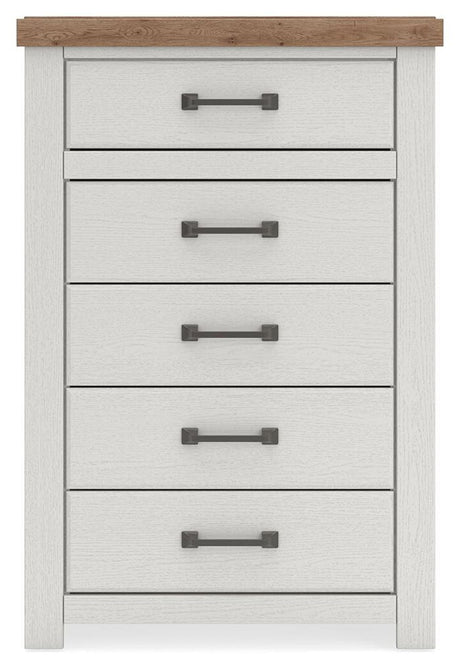 Savonport - Five Drawer Chest - White / Brown