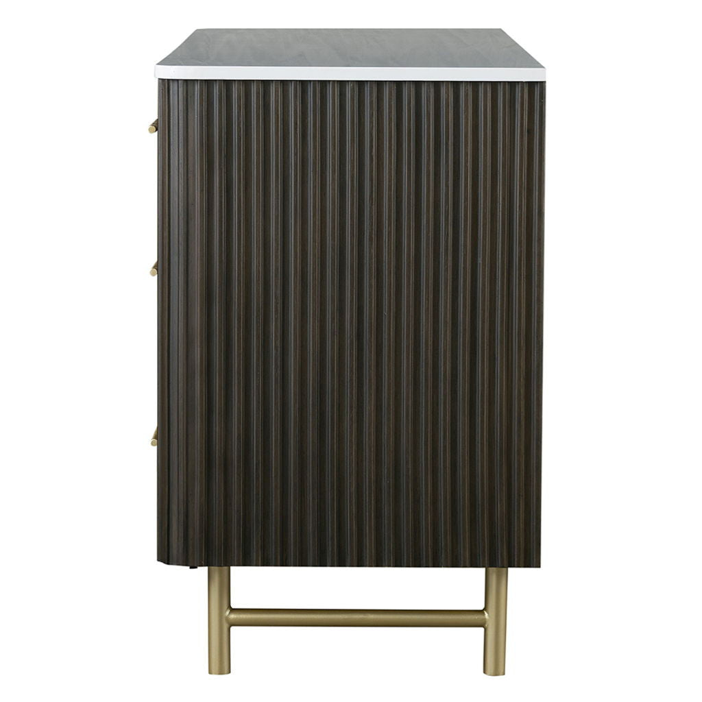 Clayten - Dresser - Marble Top & Espresso