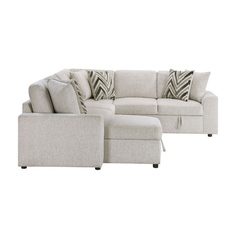 Myrtle - 3 Piece Sectional With Pull-Out Bed And Hidden Storage - Beige